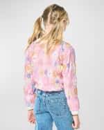 Image 6 of 6: Hannah Banana Girl's Sequin Floral-Print Bomber Jacket, Size 7-14