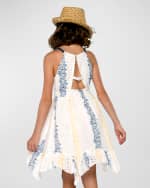 Image 6 of 6: Hannah Banana Girl's Halter Floral-Print Sundress, Size 4-6