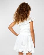 Image 6 of 6: Hannah Banana Girl's Eyelet Ruffle Trim Dress, Size 4-6