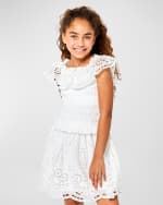 Image 5 of 6: Hannah Banana Girl's Eyelet Ruffle Trim Dress, Size 4-6
