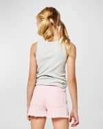 Image 6 of 6: Hannah Banana Girl's Embroidered Flower Heart Tank Top, Size 4-6