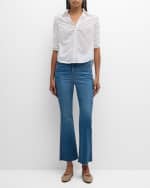 Image 2 of 6: Veronica Beard Porta Ruched Button-Front Shirt