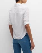 Image 5 of 6: Veronica Beard Porta Ruched Button-Front Shirt