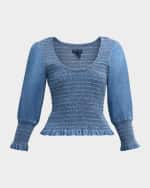 Image 1 of 6: Veronica Beard Assyia Smocked Top