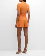 Image 3 of 6: Veronica Beard Kearney Short-Sleeve Polo Top