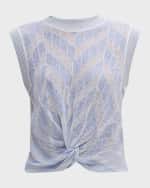 Image 1 of 6: Veronica Beard Kellen Sleeveless Twist-Front Sweater