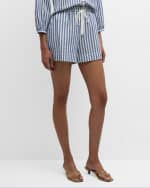 Image 2 of 6: Veronica Beard Tijana Stripe Drawstring Shorts