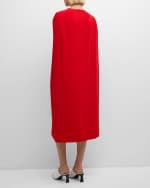 Image 3 of 6: Stella McCartney Midi Sheath Cape Dress