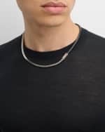 Image 2 of 5: Versace Men's Metal and Leather Chain Necklace