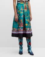 Image 2 of 6: Maison Common Western Inspired Pleated Midi Skirt