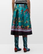 Image 4 of 6: Maison Common Western Inspired Pleated Midi Skirt