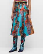 Image 2 of 6: Maison Common Totem Pole Printed Midi Skirt