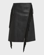 Image 1 of 6: Stella McCartney Alter Mat Faux Leather Fringe Skirt