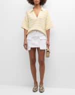 Image 5 of 6: PISTOLA Marlow Stripe Short-Sleeve Polo Sweater