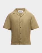 Image 1 of 6: FRAME Men's Textured Cotton Camp Shirt