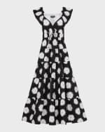 Image 2 of 4: kate spade new york pom pom tiered floral-print maxi dress