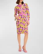 Image 4 of 5: kate spade new york sunshine floral intarsia midi skirt