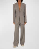 Image 6 of 6: Burberry Single-Breasted Wool Blazer Jacket