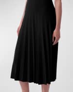 Image 4 of 5: Carolina Herrera Mock Neck Pleated Knit Midi Dress
