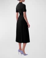 Image 3 of 5: Carolina Herrera Mock Neck Pleated Knit Midi Dress
