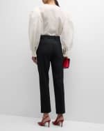 Image 3 of 6: Carolina Herrera Puff Sleeve Button-Front Top