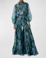 Image 4 of 5: Carolina Herrera Floral Print Palazzo Pant