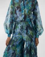 Image 5 of 5: Carolina Herrera Floral Print Palazzo Pant