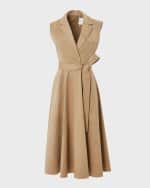 Image 1 of 5: Carolina Herrera Flared Sleeveless Self-Belt Midi Trench Dress
