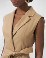 Image 5 of 5: Carolina Herrera Flared Sleeveless Self-Belt Midi Trench Dress