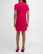 Image 3 of 6: Carolina Herrera Tie Boat Neck Wool Mini Dress