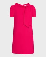 Image 1 of 6: Carolina Herrera Tie Boat Neck Wool Mini Dress