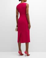 Image 4 of 6: Carolina Herrera Sleeveless wool Midi Dress