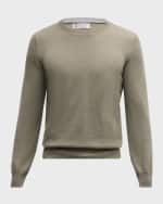 Image 1 of 6: Brunello Cucinelli Men's Cashmere Crewneck Sweater