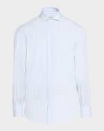 Image 1 of 6: Brunello Cucinelli Men's Striped Button Down Shirt
