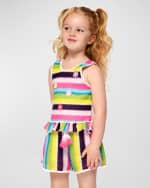 Image 5 of 6: Hannah Banana Girl's Striped Knit Shorts, Size 4-6
