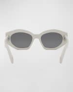 Image 5 of 5: Celine Triomphe Acetate Oval Sunglasses