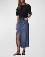 Image 2 of 5: Rag & Bone Liquid Miramar Clara Midi Skirt