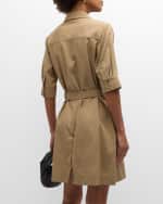 Image 4 of 6: FRAME Belted Trench Mini Shirtdress
