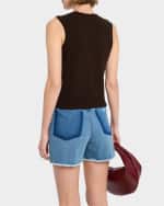 Image 5 of 6: FRAME Crewneck Pointelle Sweater