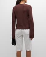 Image 4 of 6: FRAME Crewneck Pointelle Sweater