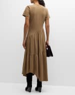 Image 3 of 6: FRAME Short-Sleeve Gathered Maxi Dress