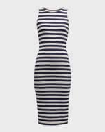 Image 1 of 6: L'Agence Nura Stripe Racerback Midi Dress