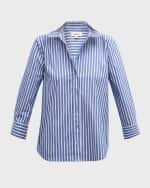 Image 1 of 6: L'Agence Daniella Stripe Button-Front Shirt