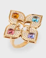 Image 5 of 6: Roberto Coin 18K Rose Gold Ring with Diamonds and Semiprecious Stones, Size 7