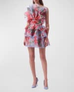 Image 2 of 5: Carolina Herrera Strapless Tiered Ruffle Mini Dress