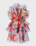 Image 1 of 5: Carolina Herrera Strapless Tiered Ruffle Mini Dress