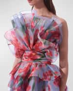 Image 5 of 5: Carolina Herrera Strapless Tiered Ruffle Mini Dress