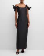 Image 5 of 6: Monique Lhuillier Off-Shoulder Bow Gown