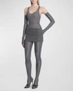 Image 5 of 6: Alex Perry Low-Rise Pinstripe Wool Mini Skirt