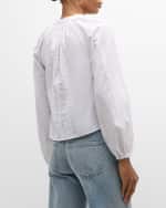 Image 5 of 6: Veronica Beard Jaxon Pleated V-Neck Top